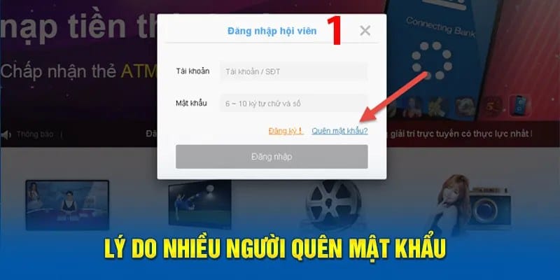 Lý do và cách khắc phục khi hội viên quên mật khẩu